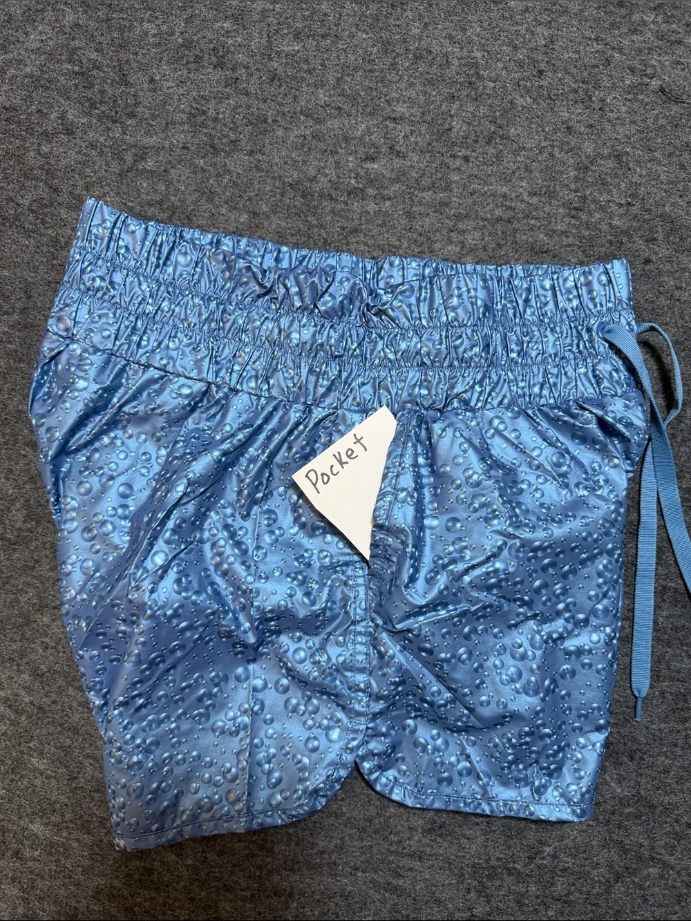 Zyia Active Blue Steel Bubbles Hi-Rise Bomber Shorts Water resistant size M - Picture 10 of 12